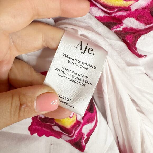 Aje Behold Floral Bubble Hem Maxi Gown US 2 - Picture 9 of 13